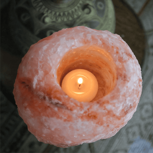 Essence - GlowNest Salt Candle Holder | Hand-Carved Himalayan Candle Holder - Essence