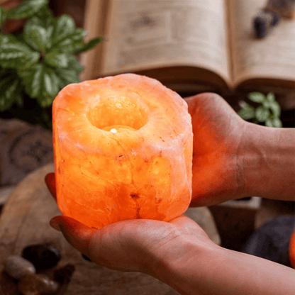 Essence - GlowNest Salt Candle Holder | Hand-Carved Himalayan Candle Holder - Essence