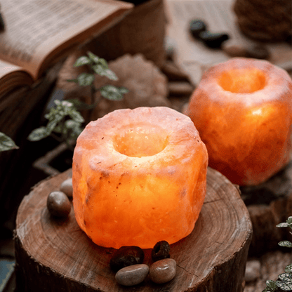 Essence - GlowNest Salt Candle Holder | Hand-Carved Himalayan Candle Holder - Essence