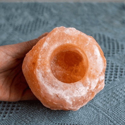 Essence - GlowNest Salt Candle Holder | Hand-Carved Himalayan Candle Holder - Essence