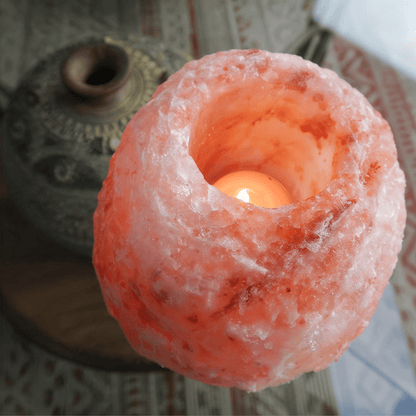 Essence - GlowNest Salt Candle Holder | Hand-Carved Himalayan Candle Holder - Essence