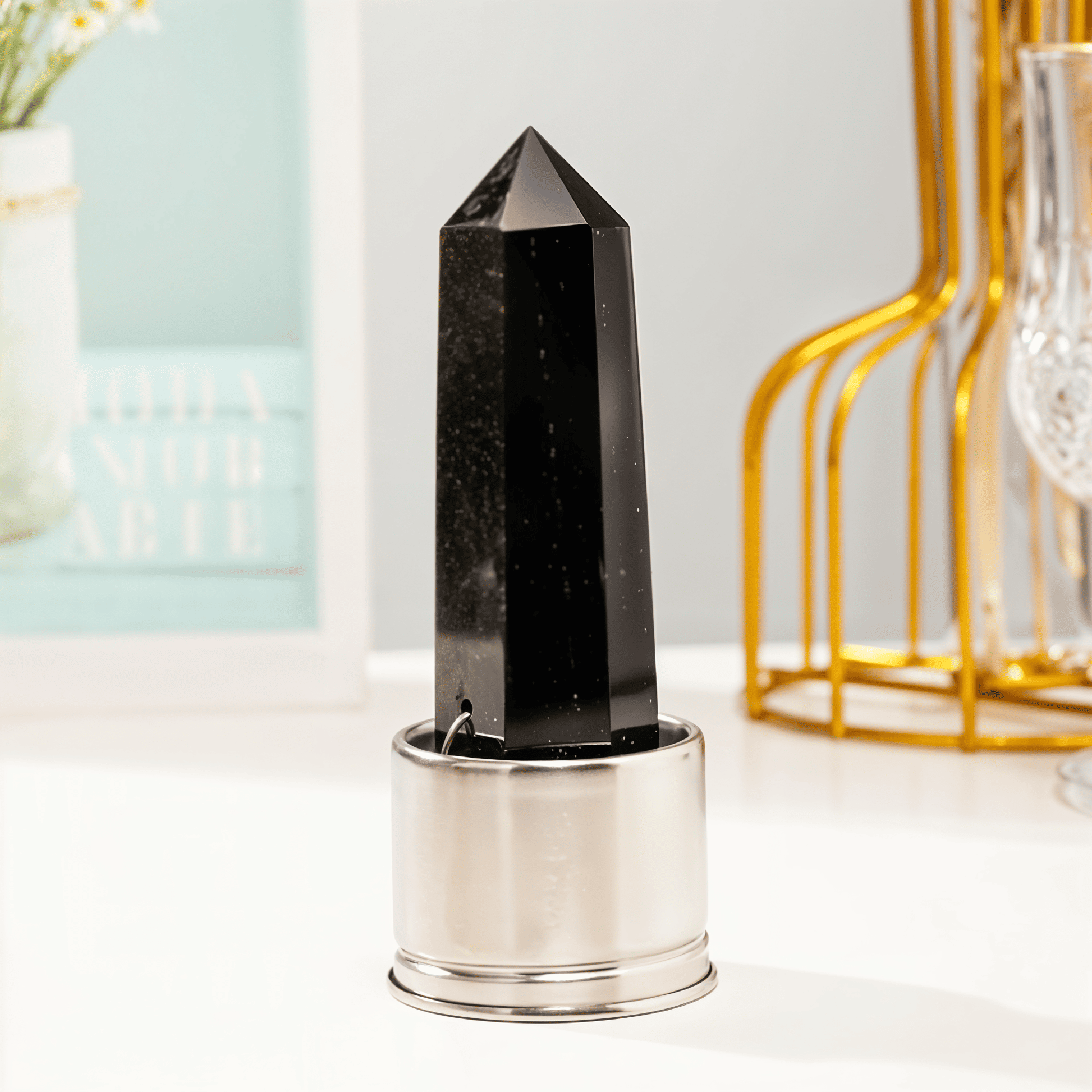 Essence - NoirWell Crystal Water Bottle | Obsidian-Infused for Mindful Hydration - Essence