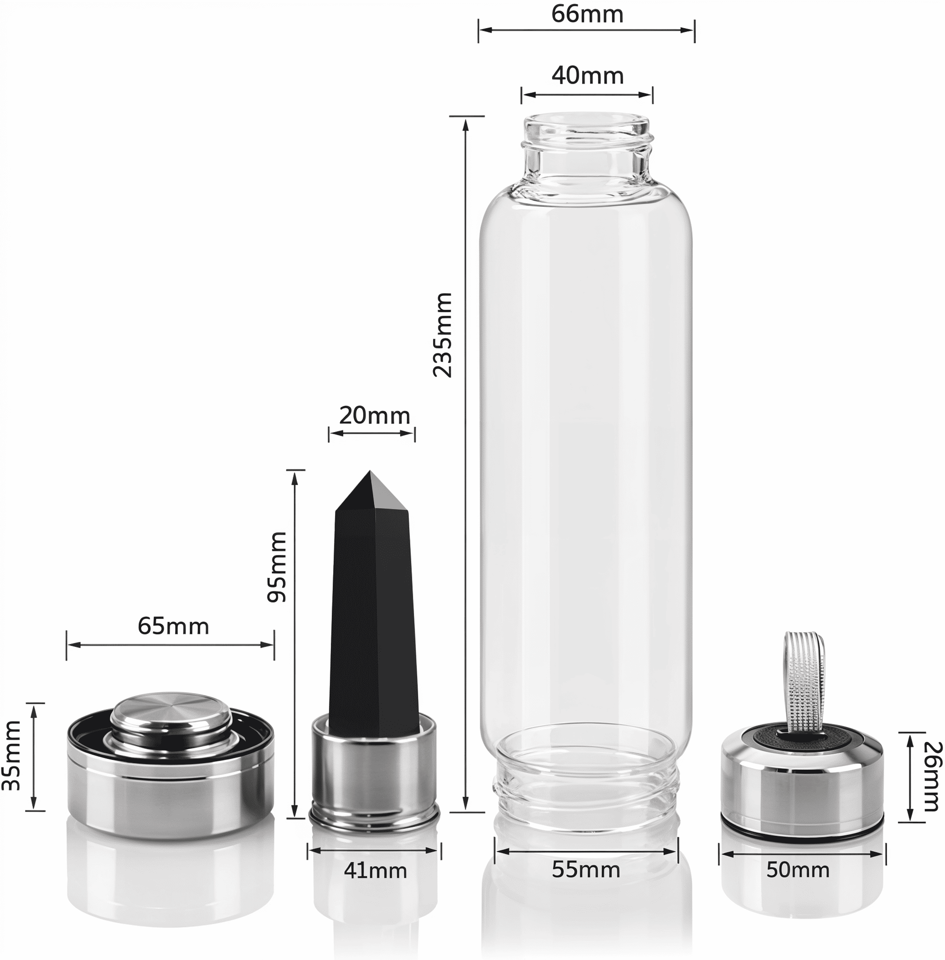 Essence - NoirWell Crystal Water Bottle | Obsidian-Infused for Mindful Hydration - Essence