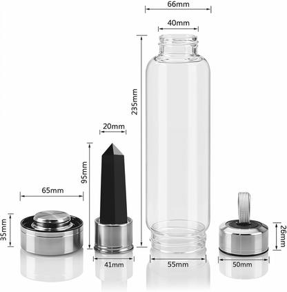 Essence - NoirWell Crystal Water Bottle | Obsidian-Infused for Mindful Hydration - Essence