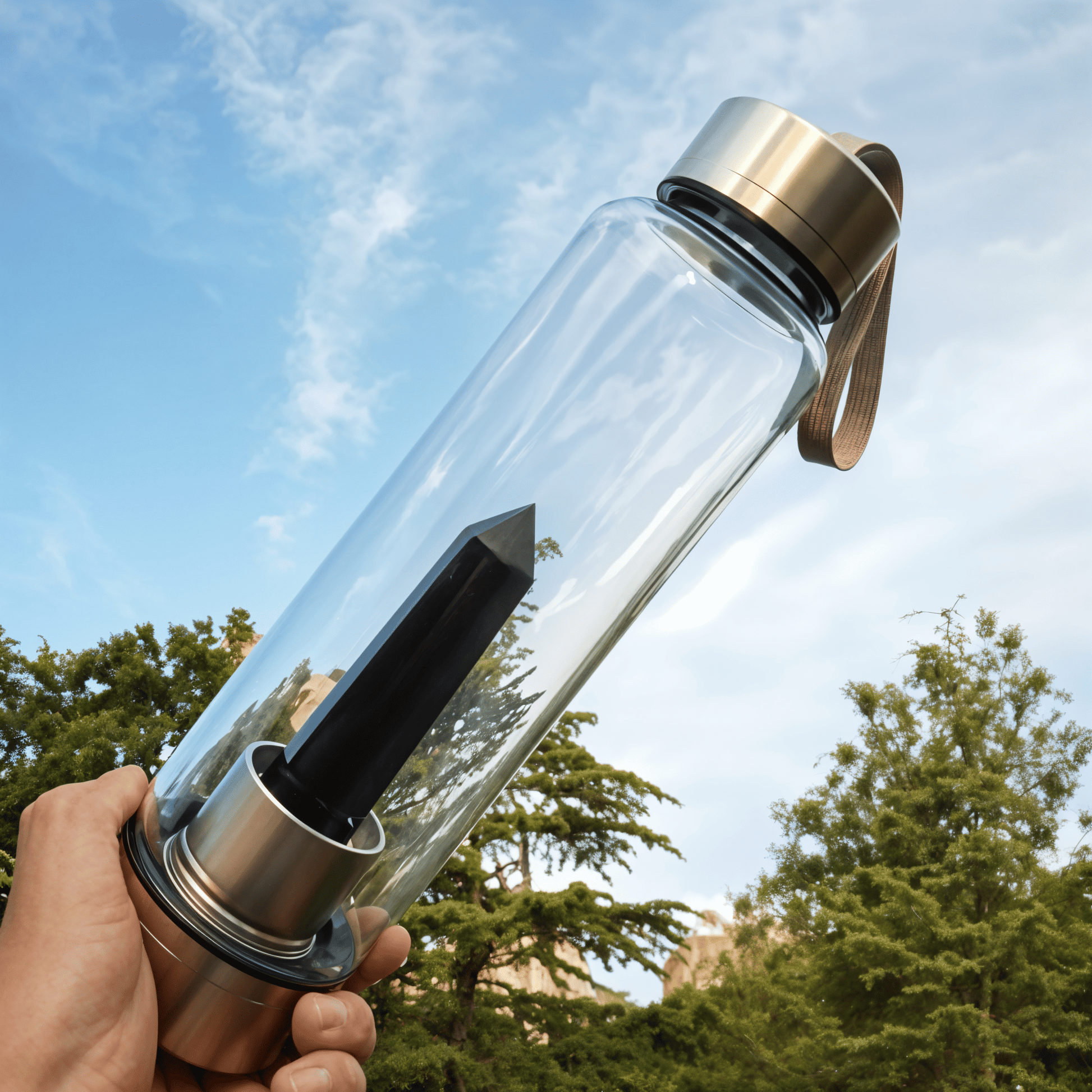 Essence - NoirWell Crystal Water Bottle | Obsidian-Infused for Mindful Hydration - Essence